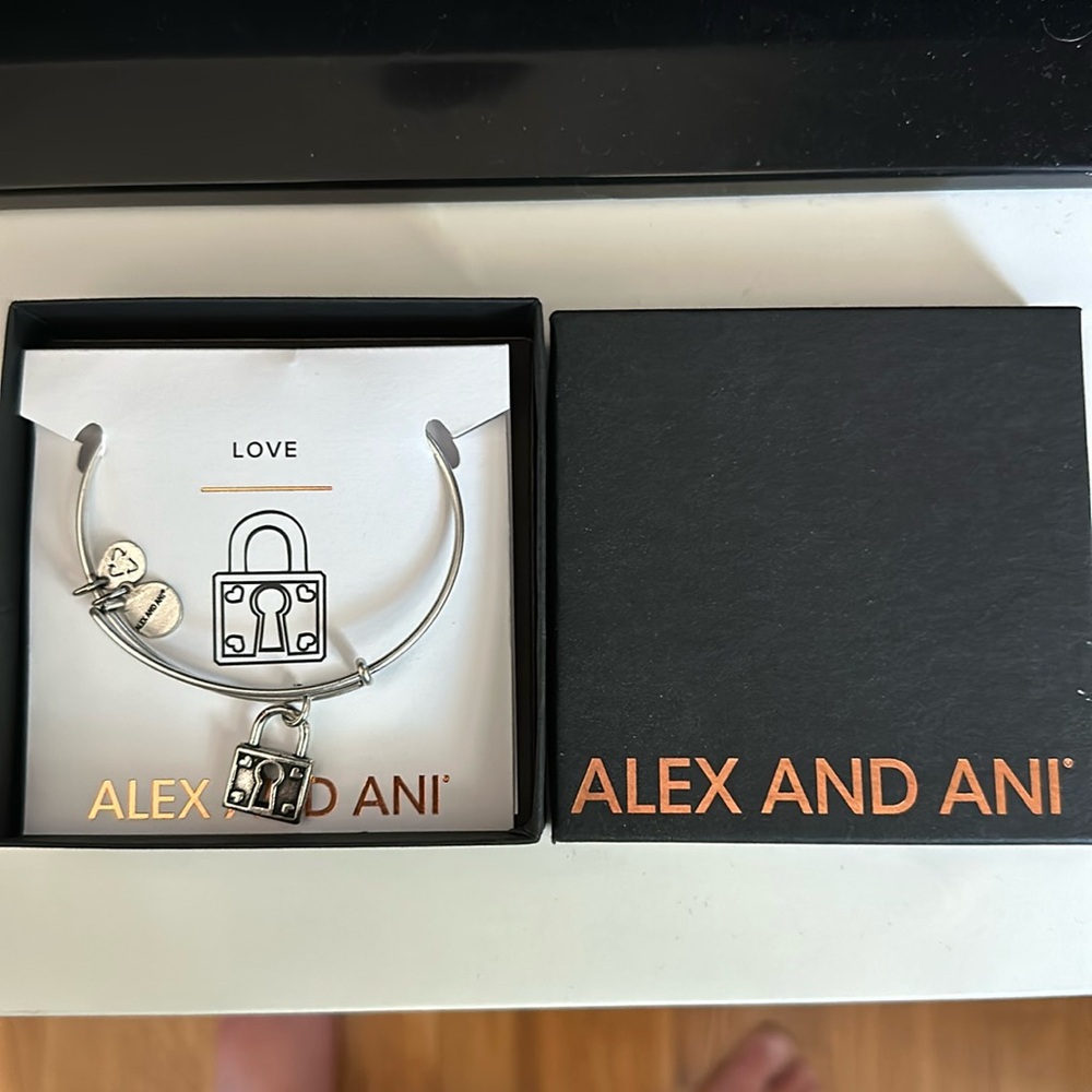 Alex & Ani Silver “Love” Lock Bracelet - Brand New